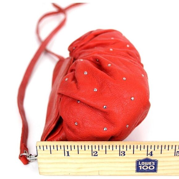 Latico SOFT RED GENUINE LEATHER STUDDED X-BODY SHOULDER BAG HANDBAG CLUTCH PURSE - Picture 15 of 16